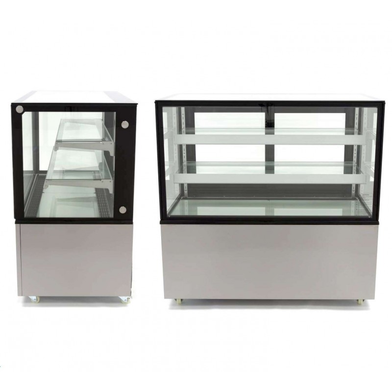 Vitrina Mostrador Refrigerada Ventilada Total Cristal Recto con 2 estantes de cristal 1515X675X1215h mm Línea Pekín XC470Z